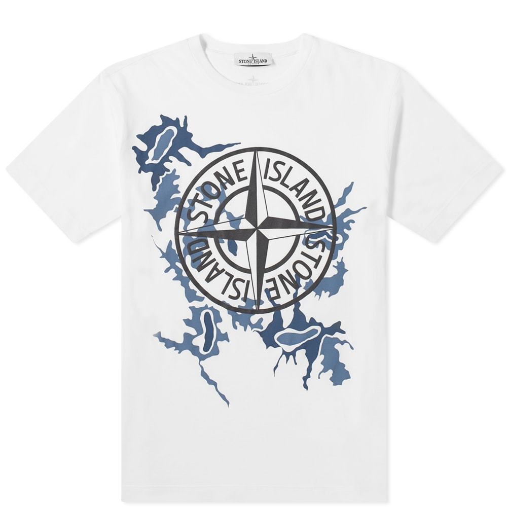 Stone Island Junior Camo Compass Logo Tee Stone Island Junior