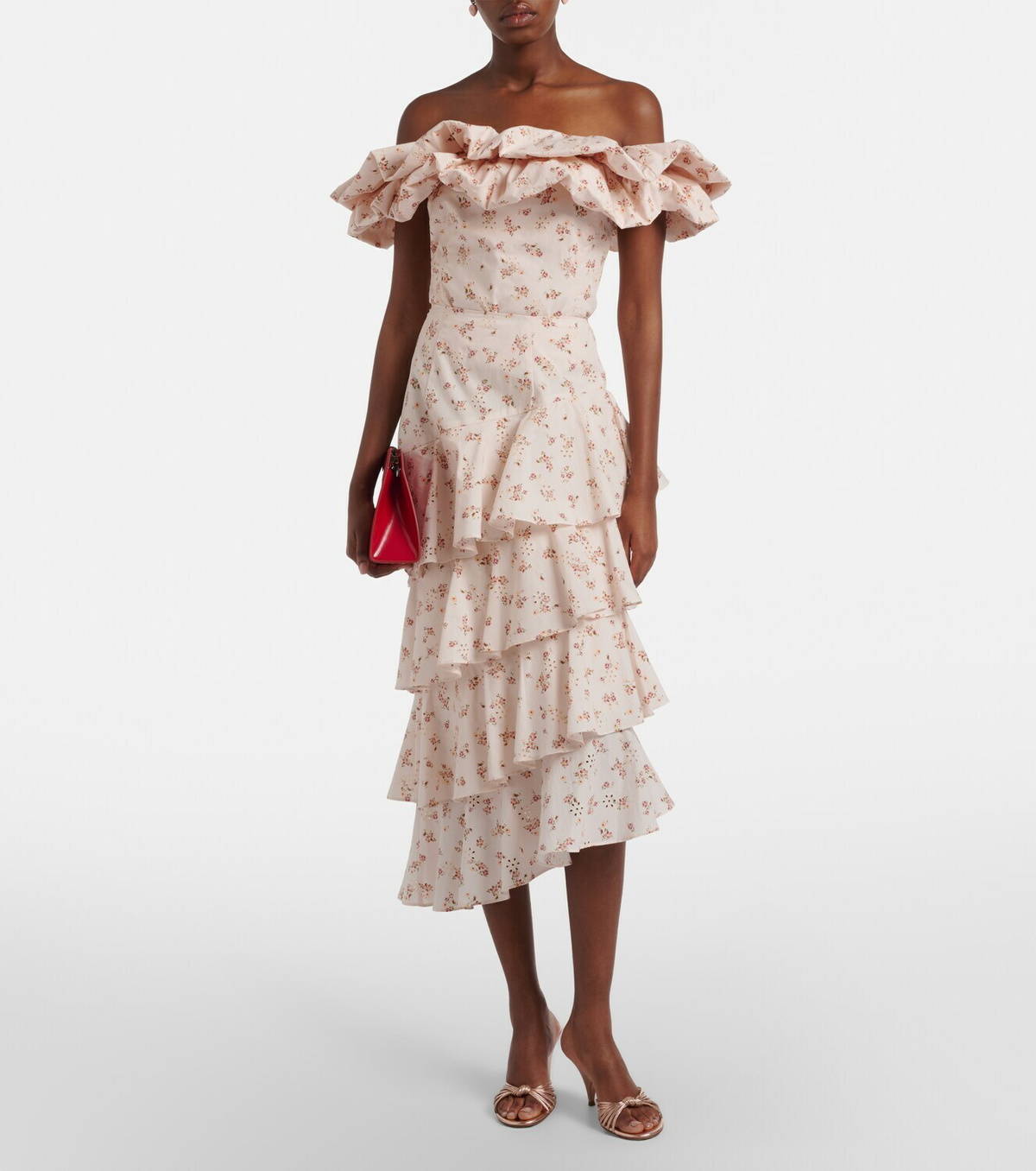 Markarian Dalia floral off-shoulder cotton top