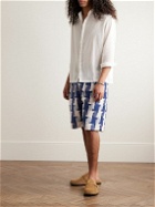 SMR Days - Mastella Straight-Leg Pleated Textured-Cotton Shorts - Multi