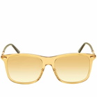 Gucci Men's Cylindrical Web Square Frame Sunglasses in Brown/Gold