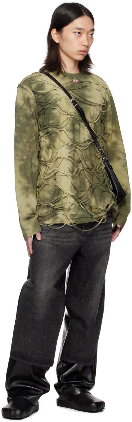 トップス DIESEL T-cranet-LS Diesel Khaki T-Cranet-Ls Long Sleeve T-Shirt Diesel