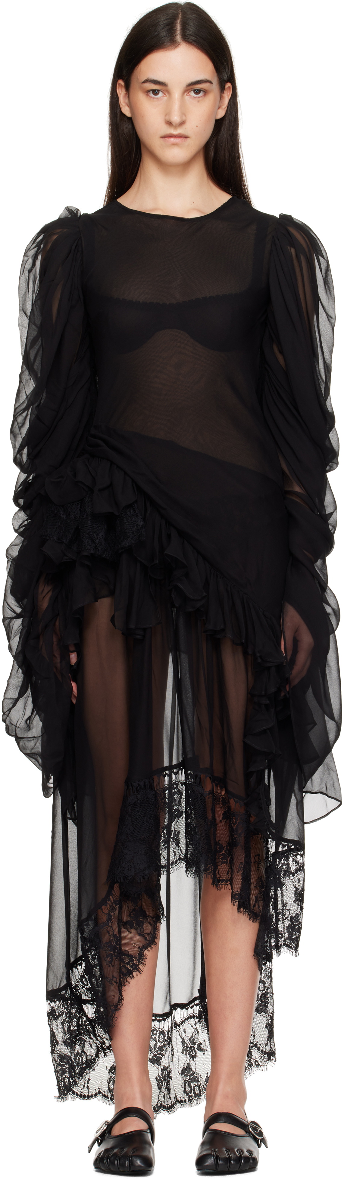Collina Strada Black Simone Angelica Maxi Dress