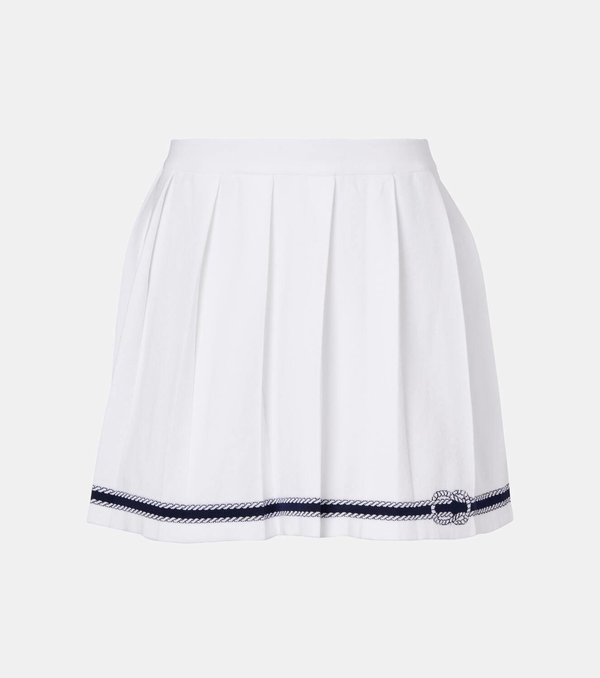 GUCCI プリーツスカート 6号 ホワイト Gucci Intarsia pleated cotton-blend miniskirt Gucci