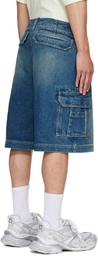 VETEMENTS Blue Hip-Hop Denim Cargo Shorts