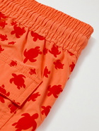 Vilebrequin - Mid-Length Logo-Flocked Swim Shorts - Orange