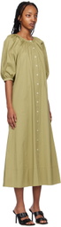 Staud Khaki Vincent Midi Dress