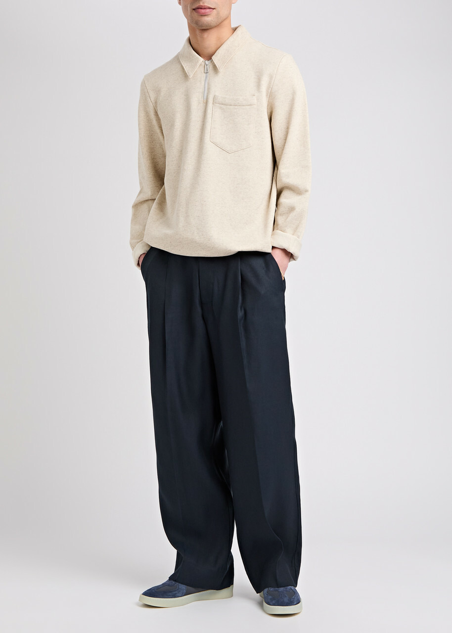 PS Paul Smith Half-zip Cotton-blend Sweatshirt Beige