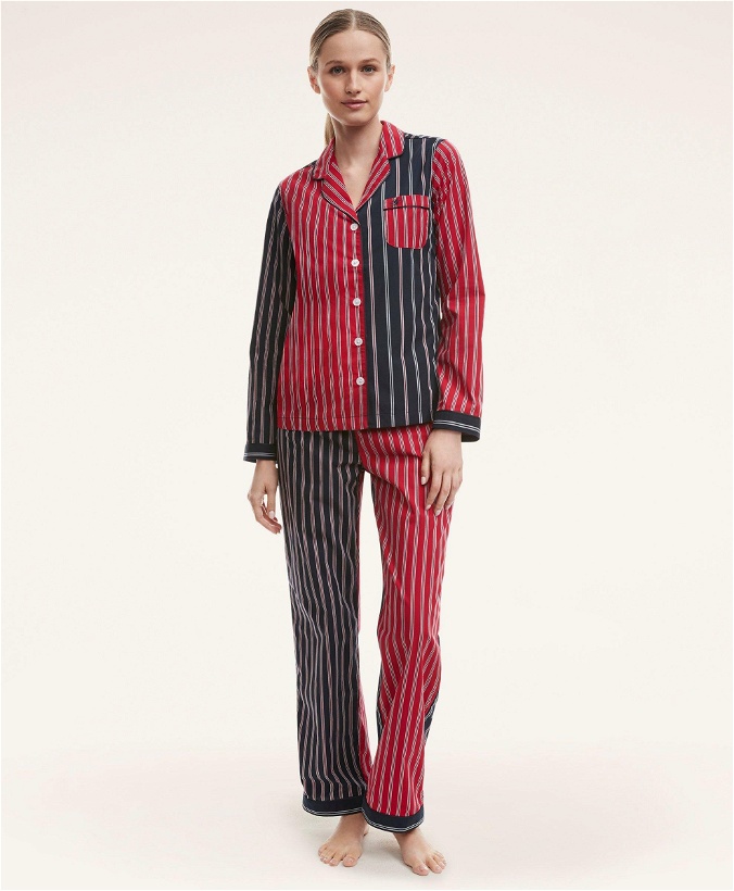 Photo: Brooks Brothers Women's Cotton Fun Stripe Pajama Set