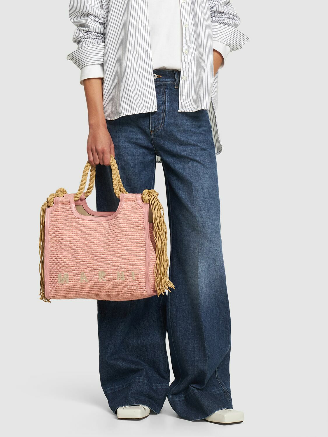 MARNI - Marcel Woven Cotton Blend Tote Bag Marni