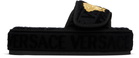 Versace Black 'Versace Allover' Slippers