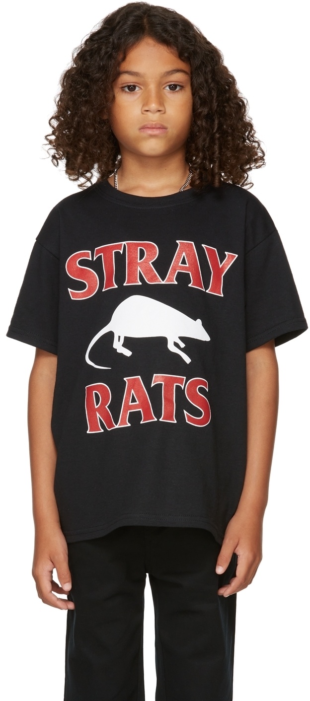 Stray Rats SSENSE Exclusive Kids Black Cotton Rodenticide T-Shirt