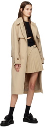 J KOO Beige Cross Belted Miniskirt