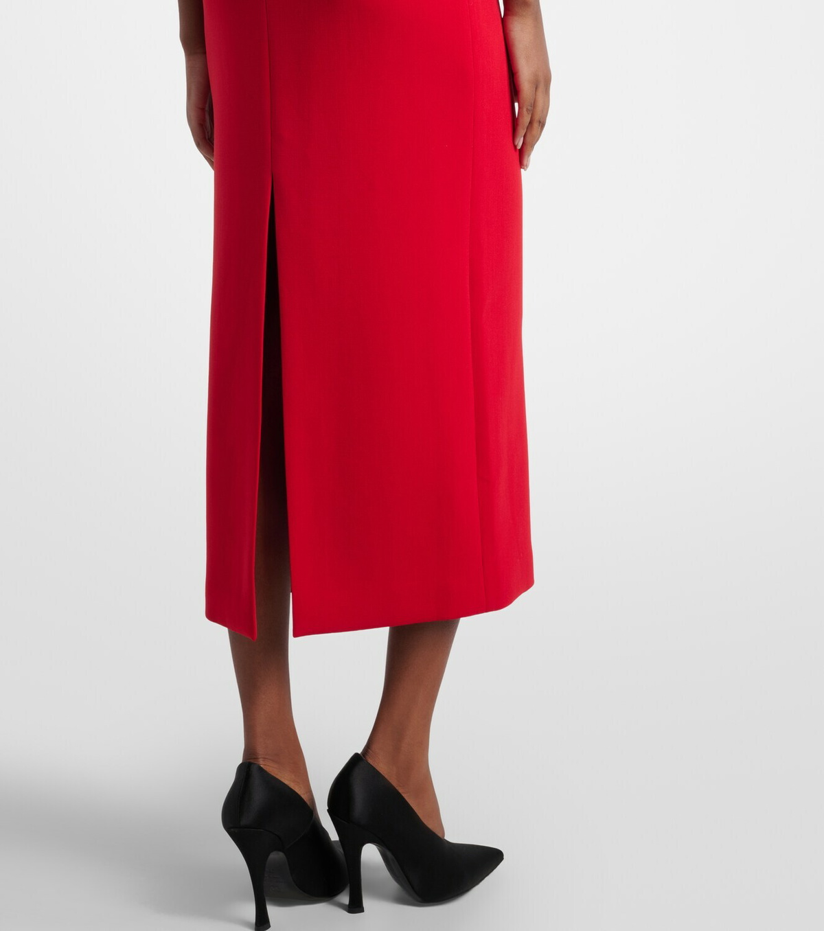 Magda Butrym Floral-appliqué wool-blend midi dress