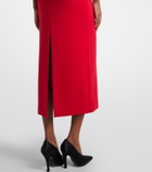 Magda Butrym Floral-appliqué wool-blend midi dress