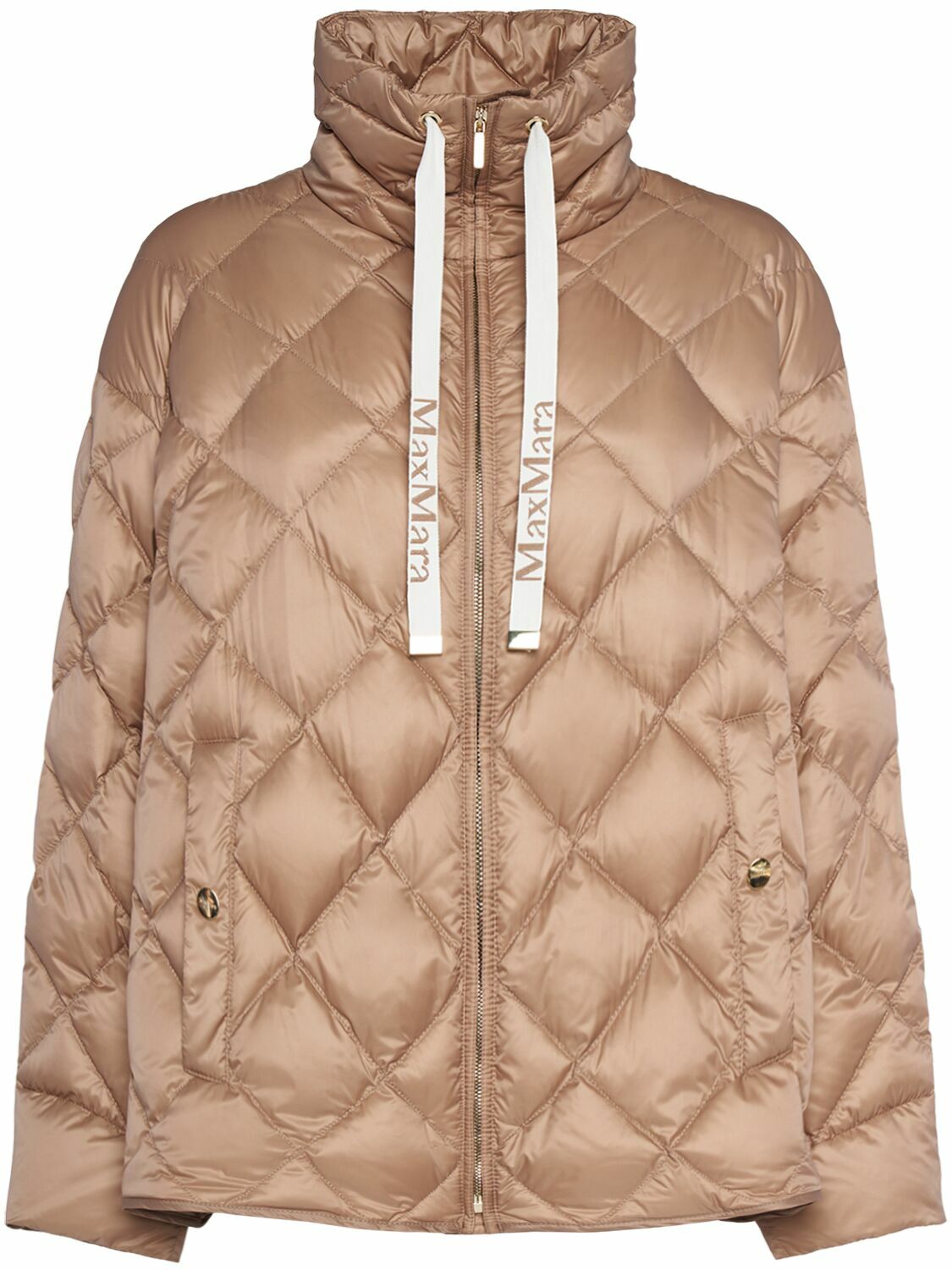 MAX MARA｜DOWN JACKETS (PISOFT (19481034 081 / 194810346 Down jacket in iridescent water-repellent canvas, camel