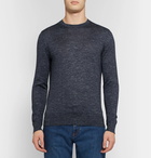 Ermenegildo Zegna - Slim-Fit Melange Cashmere, Silk and Linen-Blend Sweater - Men - Charcoal