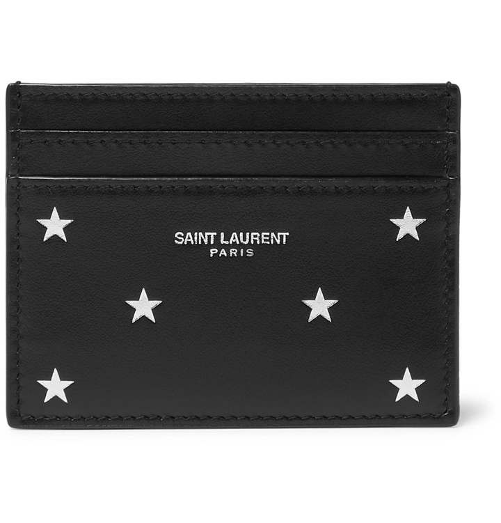 Photo: SAINT LAURENT - Printed Textured-Leather Cardholder - Black
