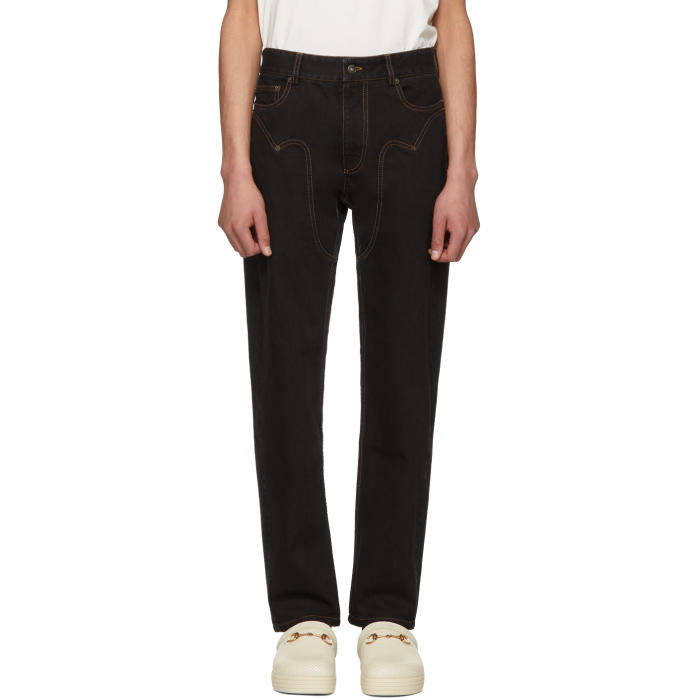 Y-Project Black Western Details Jeans Y/Project