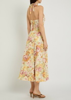 Faithfull The Brand Murano Floral-print Linen Midi Dress Multicoloured