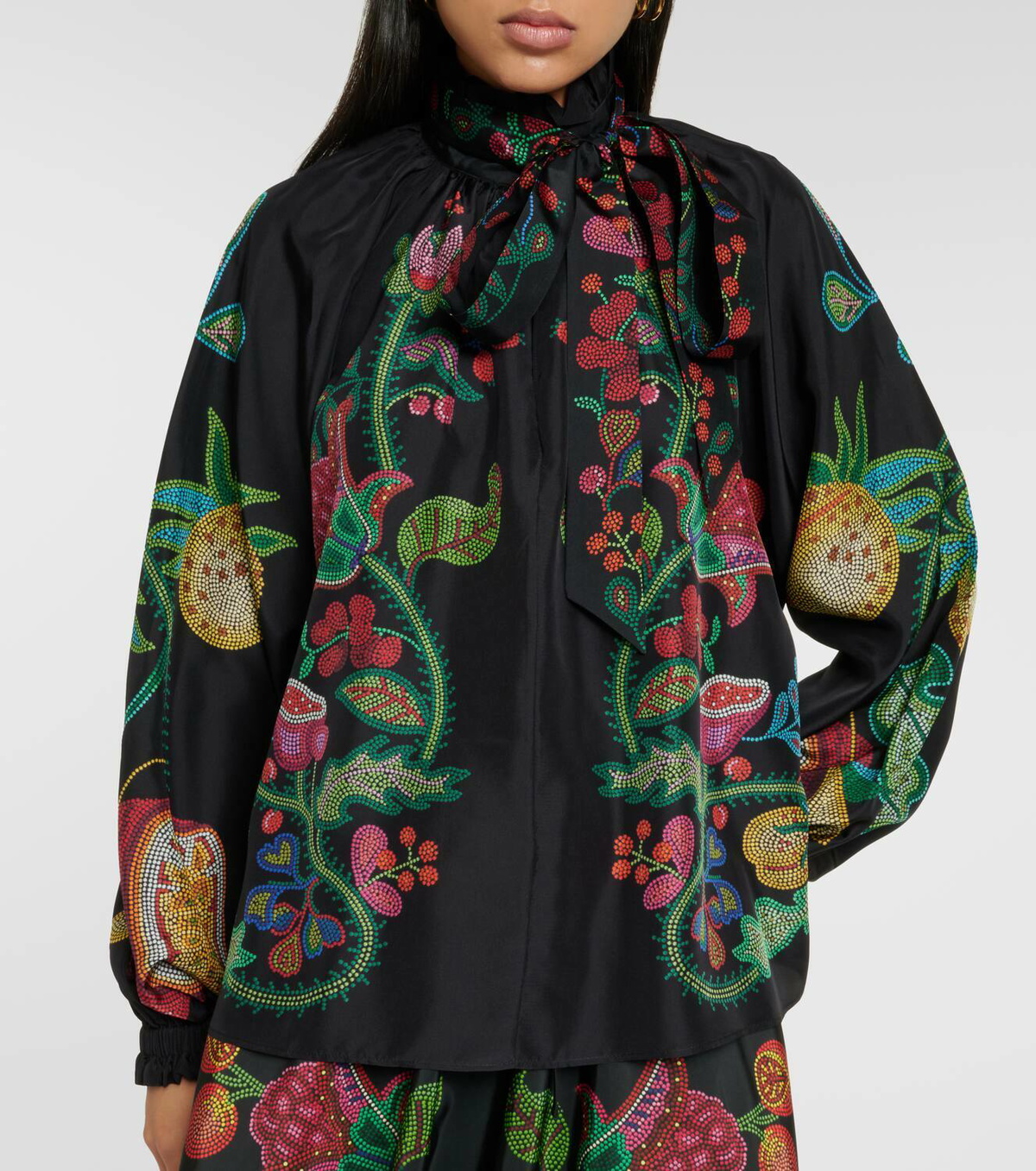 La DoubleJ Cerere printed silk voile blouse