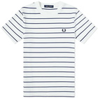 Fred Perry Authentic Men's Striped T-Shirt in Snow White