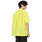 Issey Miyake Men Yellow and Black Shrink Striped Shirt