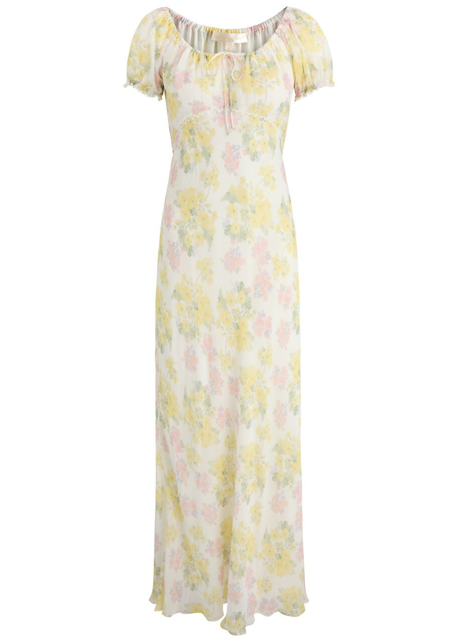 sachin and babi light blue dress Baltic Born Womens Arla Smocked Maxi Dress | Cream Floral main image 0
