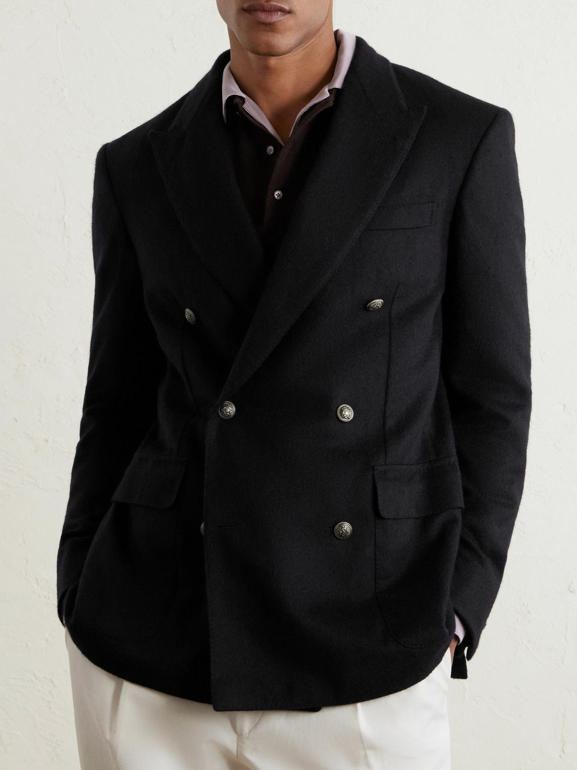 Dunhill - Double-Breasted Cashmere Blazer - Blue