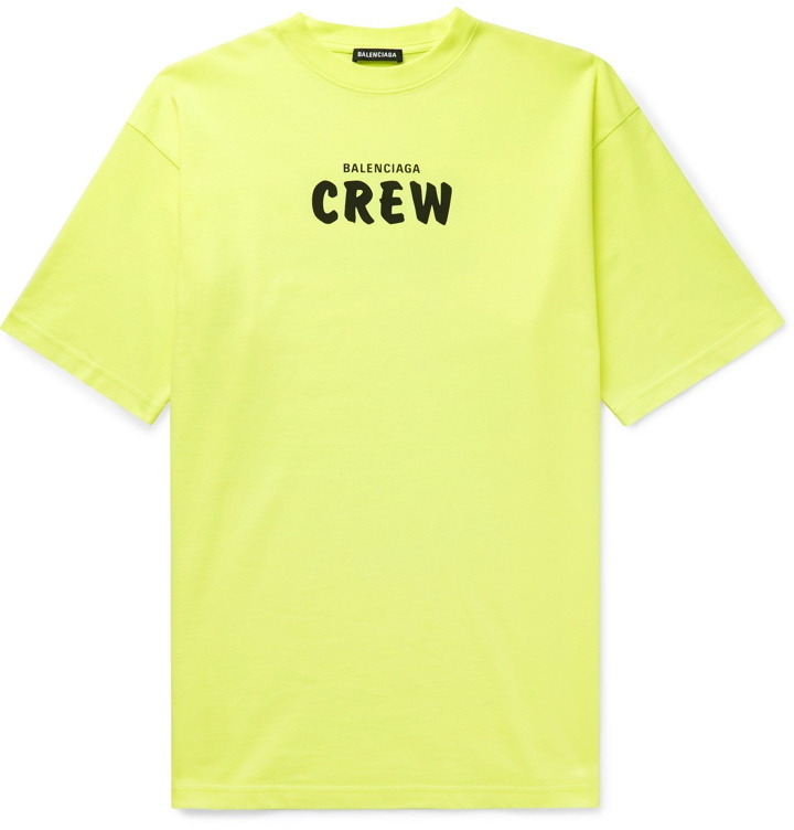 Photo: Balenciaga - Logo-Print Cotton-Jersey T-Shirt - Yellow
