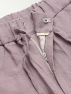 De Bonne Facture - Lounge Straight-Leg Linen Shorts - Purple
