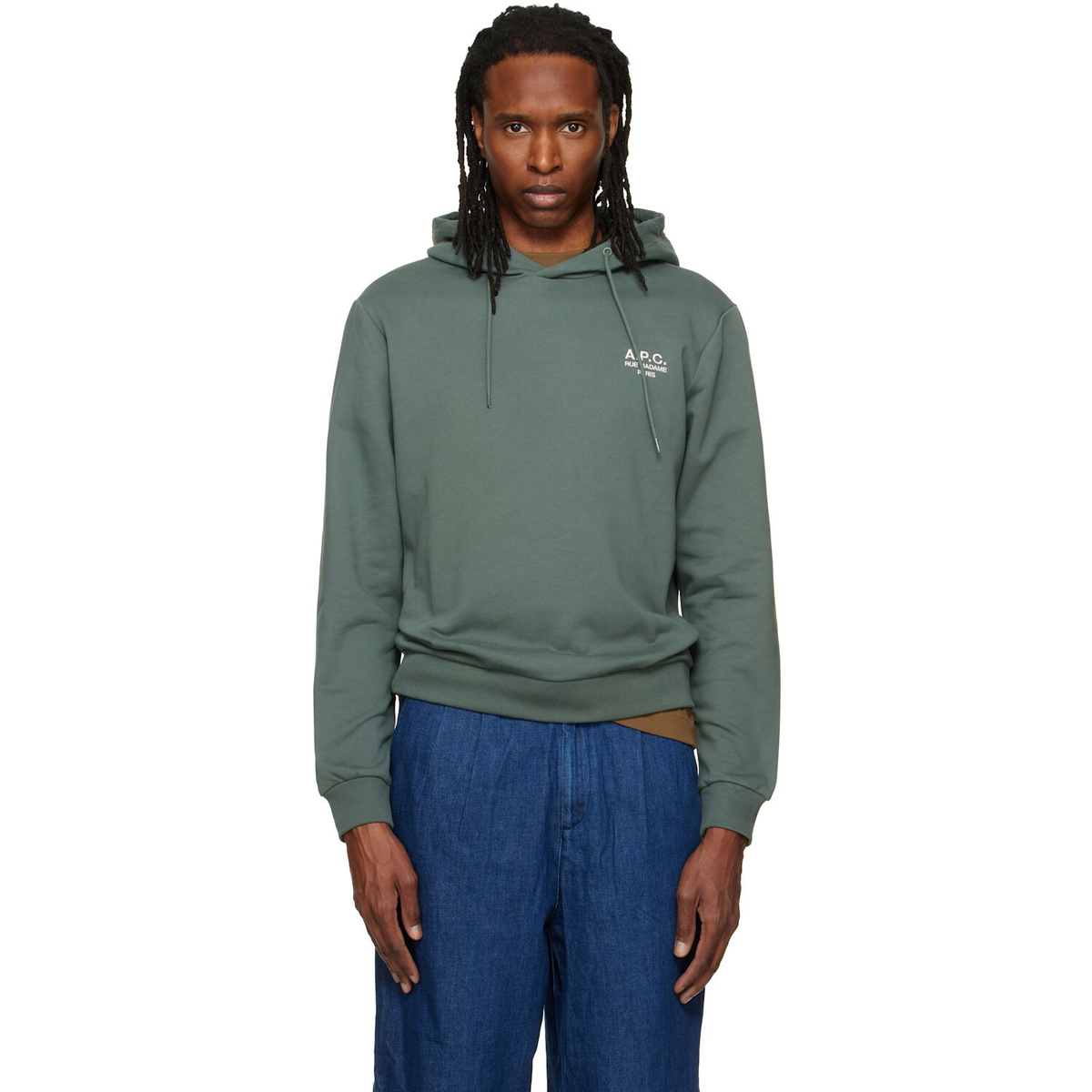 A.P.C. Green Standard 'Rue Madame' Hoodie