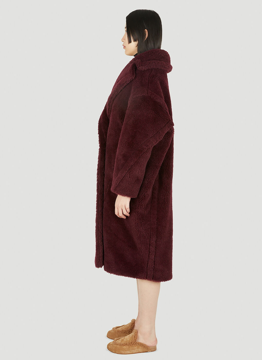 I.AM.GIA Pixie Pile Fleece Coat Teddy Bear Jacket Burgundy Burgundy size XS