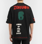 Undercover - Oversized Printed Cotton-Jersey T-Shirt - Black