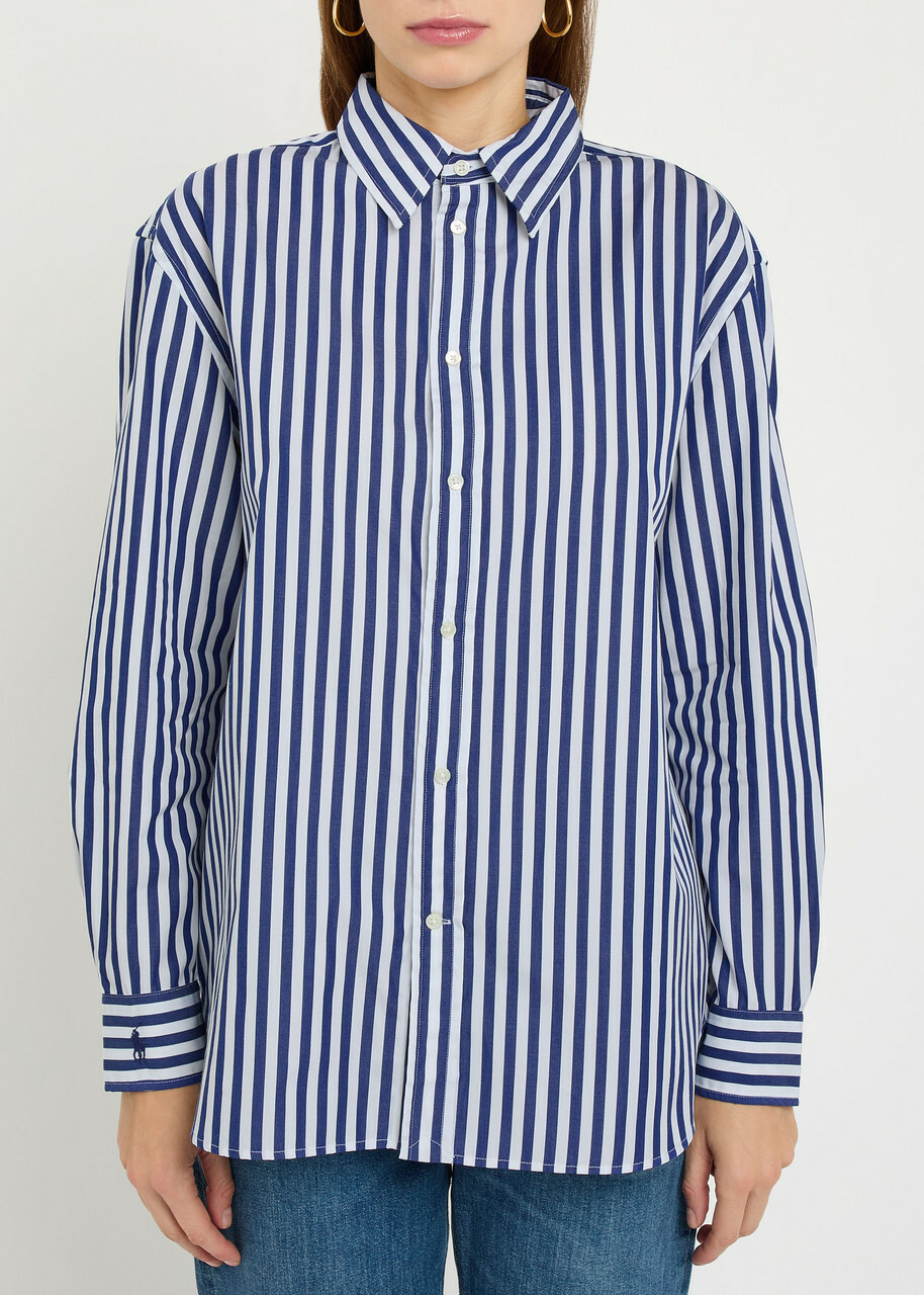 Polo Ralph Lauren Striped Cotton-poplin Shirt Blue