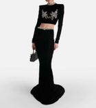 Miss Sohee Embroidered crop top and maxi skirt