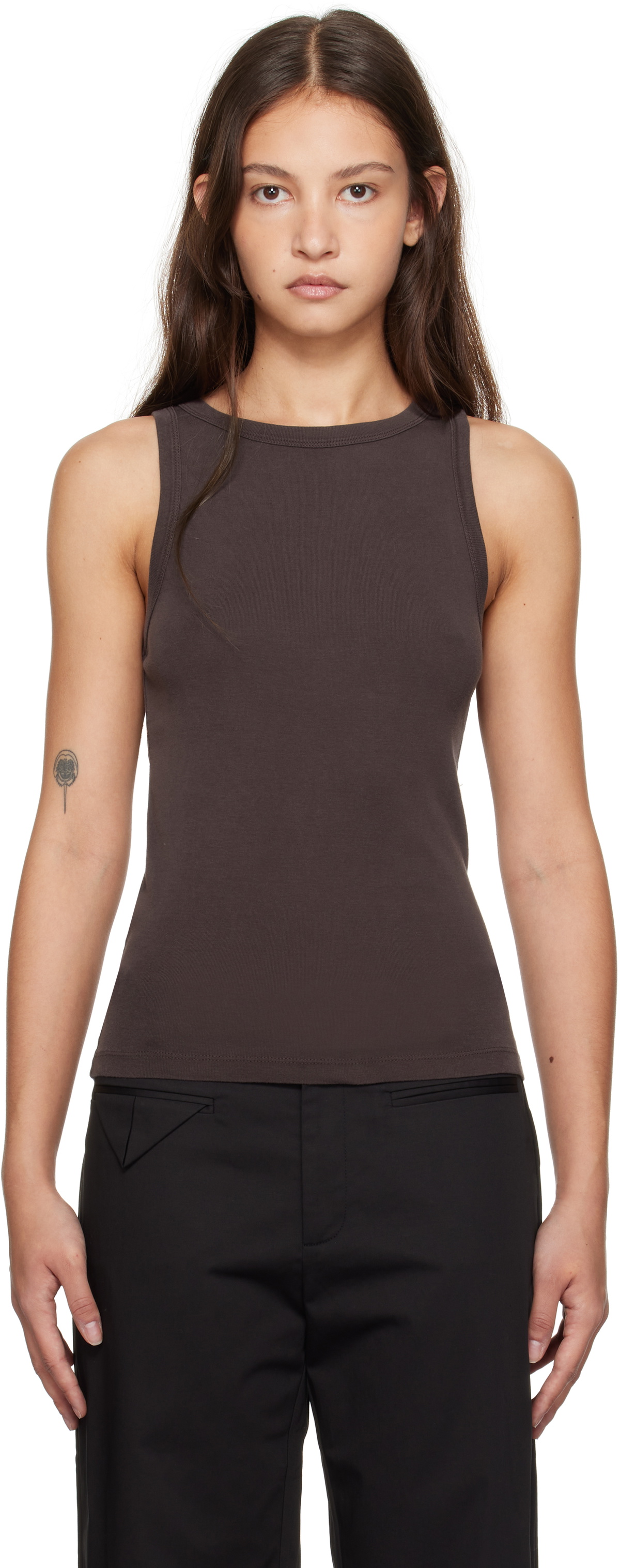 St. Agni Purple Organic Cotton Bateau Tank Top