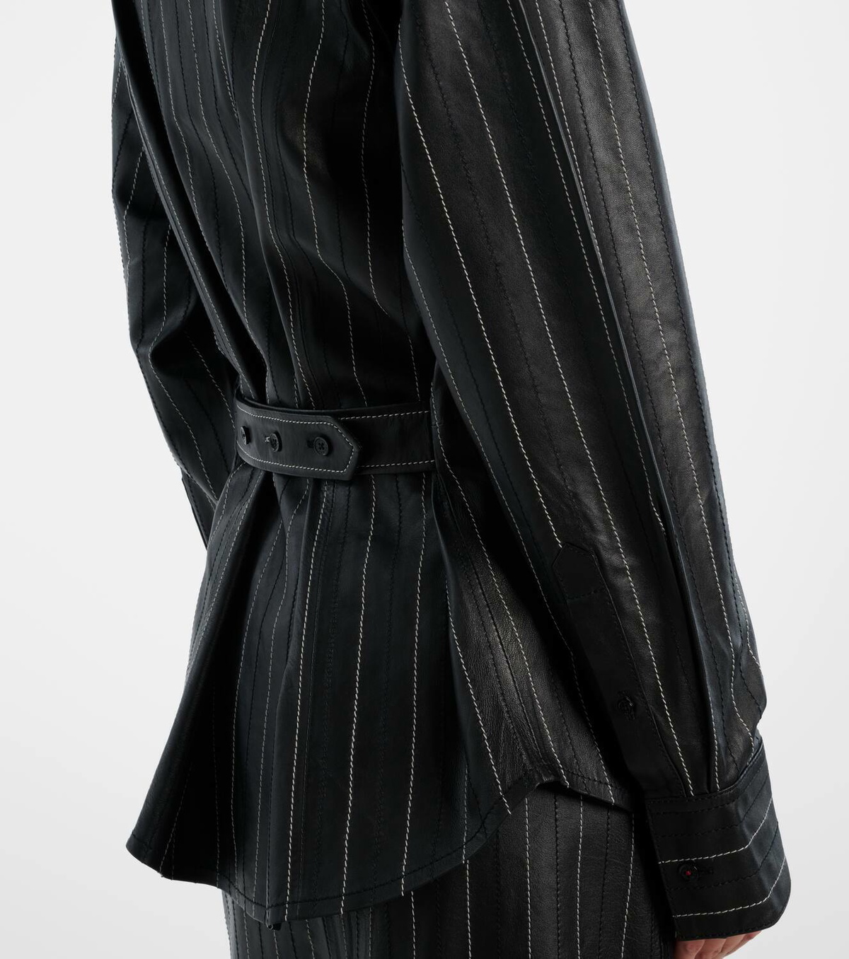 Victoria Beckham Belted leather jacket