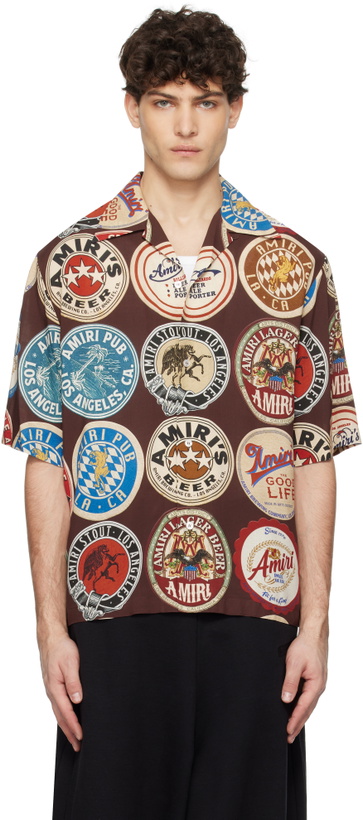 Photo: AMIRI Brown 'Amiri' Coasters Bowling Shirt