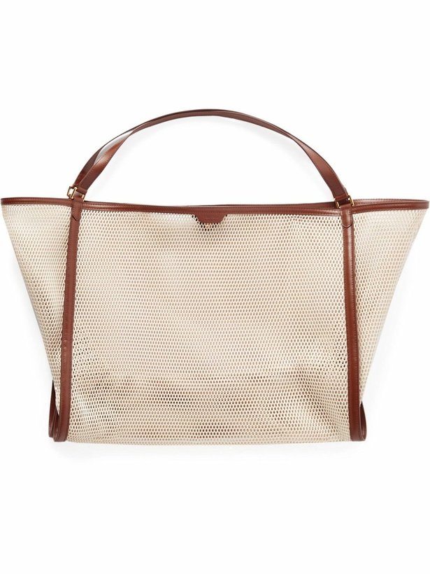 Photo: TOM FORD - Logo-Appliquéd Leather-Trimmed Mesh Tote Bag