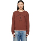 MM6 Maison Margiela Brown Long-Sleeved Reversible T-shirt