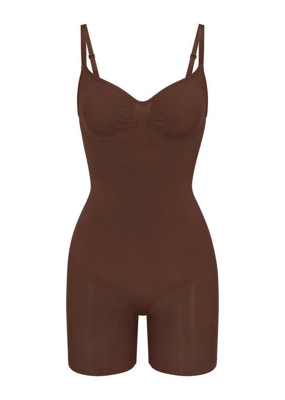 Photo: Skims Seamless Sculpt Mid-thigh Bodysuit Brown
