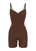 Skims Seamless Sculpt Mid-thigh Bodysuit Brown