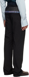 Edward Cuming Black Stacked Tailored Trousers