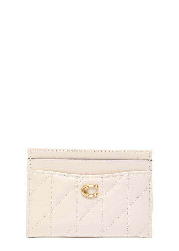 Photo: Coach Pillow Quilted Leather Card Holder - Ivory - One Size
