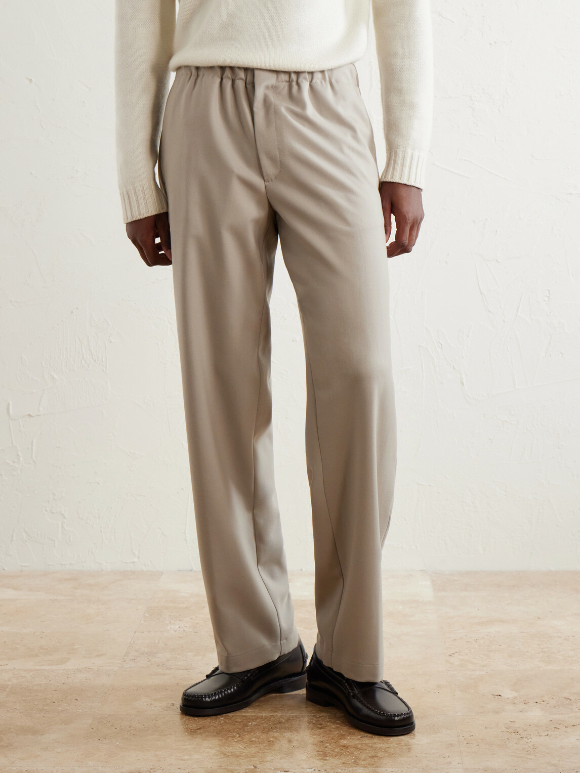 Lardini - Straight-Leg Stretch-Wool Flannel Trousers - Neutrals
