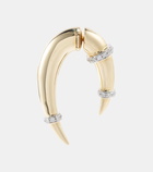 Rainbow K Horn 14kt yellow and white gold single earring with diamonds