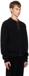 Solid Homme Black Zip-Up Sweater