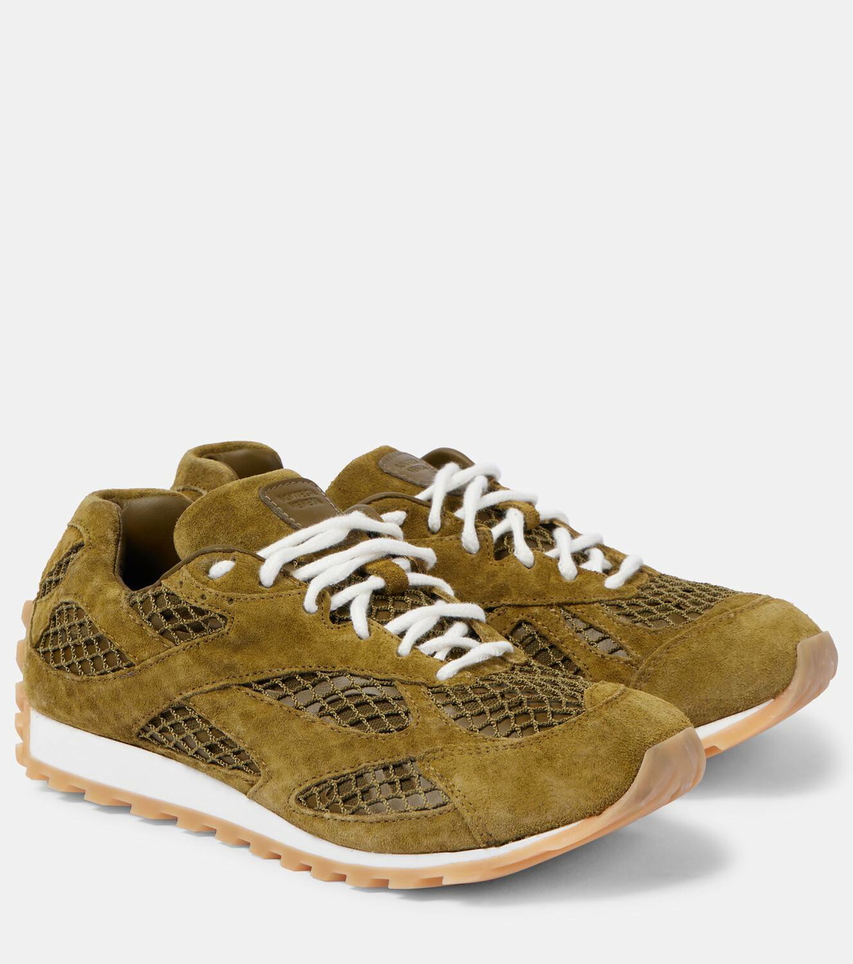 【Bottega Veneta】 Orbit suede-trimmedメッシュスニーカー Orbit suede-trimmed sneakers in brown - Bottega Veneta