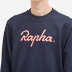 Rapha Men's Logo Sweatshirt in Dark Navy/Hi-Vis Pink