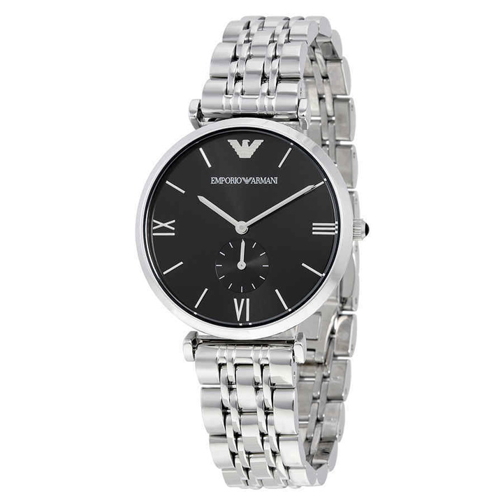 Photo: Emporio Armani Retro Black Dial Stainless Steel Mens Watch AR1676